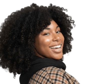 Tracklio user smiling over her shoulder
